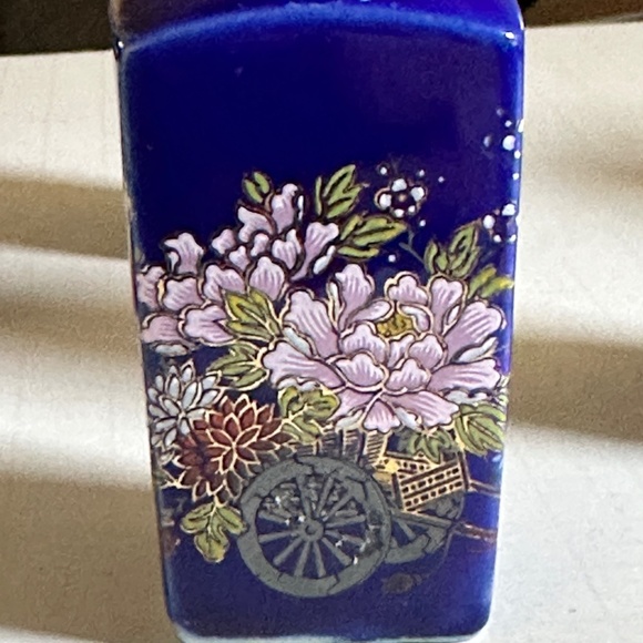 Vintage Cobalt Blue Japanese Mini Vases & Container (Set of 7) - Picture 7 of 11